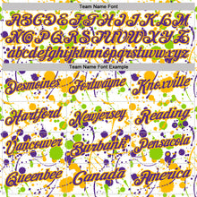 Load image into Gallery viewer, Custom Graffiti Pattern Purple White Neon Green-Gold Vibrant Multi-Color Abstract Splatter Performance Polo Shirt
