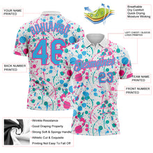 Laden Sie das Bild in den Galerie-Viewer, Custom Graffiti Pattern Sky Blue White Pink-Aqua Vibrant Multi-Color Abstract Splatter Performance Polo Shirt
