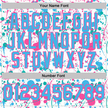 Laden Sie das Bild in den Galerie-Viewer, Custom Graffiti Pattern Sky Blue White Pink-Aqua Vibrant Multi-Color Abstract Splatter Performance Polo Shirt
