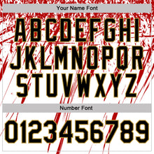Charger l'image dans la galerie, Custom White Black Red-Old Gold Distressed Scratch Brush Stroke Performance Polo Shirt
