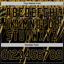Load image into Gallery viewer, Custom Black-Old Gold Distressed Scratch Brush Stroke Performance Polo Shirt

