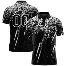 Load image into Gallery viewer, Custom Black-White Distressed Scratch Brush Stroke Performance Polo Shirt
