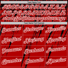 Laden Sie das Bild in den Galerie-Viewer, Custom Red Black-White Distressed Scratch Brush Stroke Performance Polo Shirt
