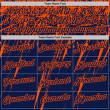 Laden Sie das Bild in den Galerie-Viewer, Custom Navy-Orange Distressed Scratch Brush Stroke Performance Polo Shirt
