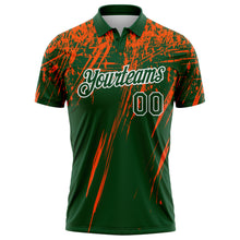 Laden Sie das Bild in den Galerie-Viewer, Custom Green Orange-White Distressed Scratch Brush Stroke Performance Polo Shirt
