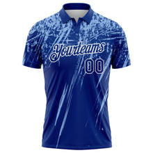 Загрузить изображение в средство просмотра галереи, Custom Royal Light Blue-White Distressed Scratch Brush Stroke Performance Polo Shirt
