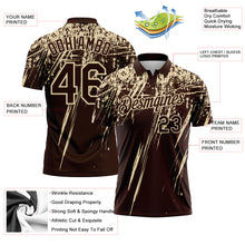 Load image into Gallery viewer, Custom Brown-Cream Distressed Scratch Brush Stroke Performance Polo Shirt
