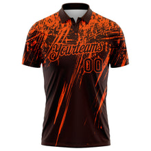 Загрузить изображение в средство просмотра галереи, Custom Brown-Orange Distressed Scratch Brush Stroke Performance Polo Shirt
