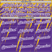 Load image into Gallery viewer, Custom Purple Yellow-White Distressed Scratch Brush Stroke Performance Polo Shirt
