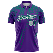 Charger l'image dans la galerie, Custom Purple Teal-White Distressed Scratch Brush Stroke Performance Polo Shirt
