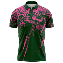 Load image into Gallery viewer, Custom Green-Pink Distressed Scratch Brush Stroke Performance Polo Shirt
