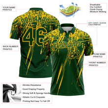Charger l'image dans la galerie, Custom Green-Yellow Distressed Scratch Brush Stroke Performance Polo Shirt
