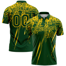 Charger l'image dans la galerie, Custom Green-Yellow Distressed Scratch Brush Stroke Performance Polo Shirt
