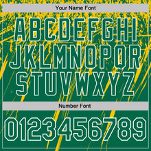 Charger l'image dans la galerie, Custom Kelly Green Yellow-White Distressed Scratch Brush Stroke Performance Polo Shirt
