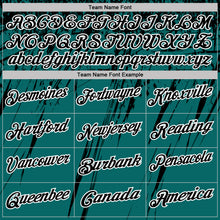 Load image into Gallery viewer, Custom Teal Black-White Distressed Scratch Brush Stroke Performance Polo Shirt
