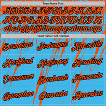 Load image into Gallery viewer, Custom Sky Blue Orange-Black Distressed Scratch Brush Stroke Performance Polo Shirt
