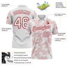 Charger l'image dans la galerie, Custom White-Red 3D Pattern Abstract Fluid Line Performance Polo Shirt

