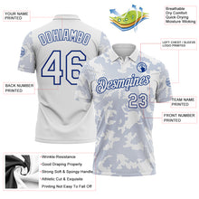 Загрузить изображение в средство просмотра галереи, Custom White-Royal 3D Pattern Abstract Fluid Line Performance Polo Shirt
