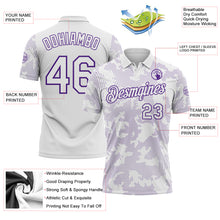 Load image into Gallery viewer, Custom White-Purple 3D Pattern Abstract Fluid Line Performance Polo Shirt
