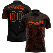 Загрузить изображение в средство просмотра галереи, Custom Black-Orange 3D Pattern Abstract Fluid Line Performance Polo Shirt

