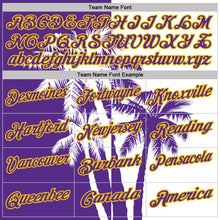 Загрузить изображение в средство просмотра галереи, Custom White Purple-Yellow Hawaii Tropical Coastal Palm Trees Performance Polo Shirt
