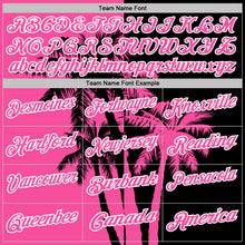Загрузить изображение в средство просмотра галереи, Custom Black Pink-White Hawaii Tropical Coastal Palm Trees Performance Polo Shirt
