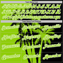 Load image into Gallery viewer, Custom Black Neon Green-White Hawaii Tropical Coastal Palm Trees Performance Polo Shirt
