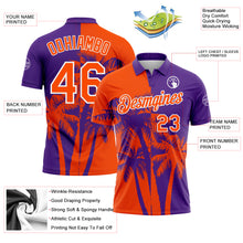 Charger l'image dans la galerie, Custom Purple Orange-White Hawaii Tropical Coastal Palm Trees Performance Polo Shirt

