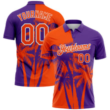 Charger l'image dans la galerie, Custom Purple Orange-White Hawaii Tropical Coastal Palm Trees Performance Polo Shirt
