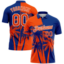 Charger l'image dans la galerie, Custom Royal Orange-White Hawaii Tropical Coastal Palm Trees Performance Polo Shirt
