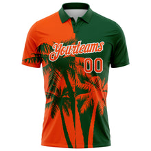 Charger l'image dans la galerie, Custom Green Orange-White Hawaii Tropical Coastal Palm Trees Performance Polo Shirt
