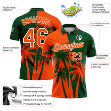 Charger l'image dans la galerie, Custom Green Orange-White Hawaii Tropical Coastal Palm Trees Performance Polo Shirt
