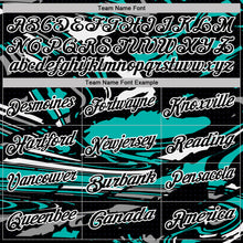 Load image into Gallery viewer, Custom Black Aqua Gray-White 3D Pattern Abstract Fluid Marble Performance Polo Shirt
