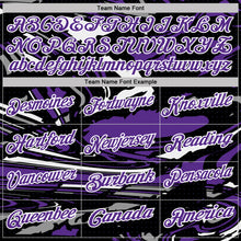 Загрузить изображение в средство просмотра галереи, Custom Black Purple Gray-White 3D Pattern Abstract Fluid Marble Performance Polo Shirt
