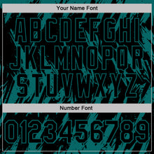 Load image into Gallery viewer, Custom Black-Teal Torn Sharp Brush Stroke Splatter Performance Polo Shirt
