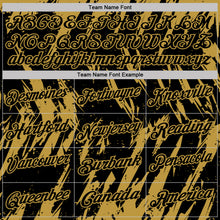 Load image into Gallery viewer, Custom Black-Old Gold Torn Sharp Brush Stroke Splatter Performance Polo Shirt
