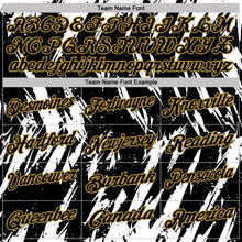 Load image into Gallery viewer, Custom Black White-Old Gold Torn Sharp Brush Stroke Splatter Performance Polo Shirt
