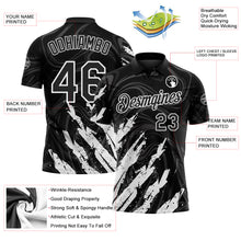 Load image into Gallery viewer, Custom Black-White Brush Stroke Splatter Liquid Swirl Performance Polo Shirt
