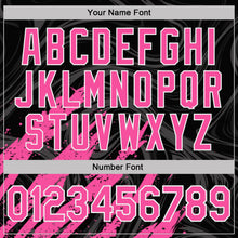 Charger l'image dans la galerie, Custom Black Pink-White Brush Stroke Splatter Liquid Swirl Performance Polo Shirt
