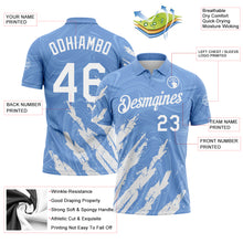 Load image into Gallery viewer, Custom Light Blue-White Brush Stroke Splatter Liquid Swirl Performance Polo Shirt
