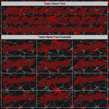 Laden Sie das Bild in den Galerie-Viewer, Custom Black-Red 3D Pattern Abstract Network Crackle Performance Polo Shirt
