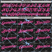 Laden Sie das Bild in den Galerie-Viewer, Custom Black Pink-Light Blue 3D Pattern Abstract Network Crackle Performance Polo Shirt
