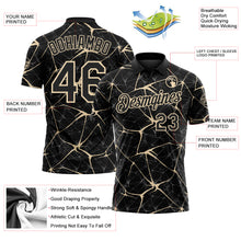 Laden Sie das Bild in den Galerie-Viewer, Custom Black-City Cream 3D Pattern Abstract Network Crackle Performance Polo Shirt

