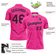 Загрузить изображение в средство просмотра галереи, Custom Pink-Black Distressed Fragment Brush Stroke Performance Polo Shirt
