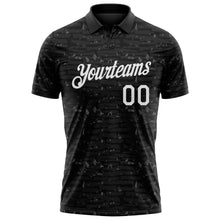 Load image into Gallery viewer, Custom Black-White Distressed Fragment Brush Stroke Performance Polo Shirt
