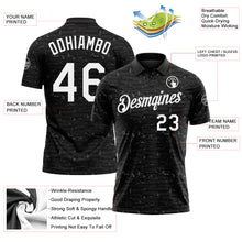 Load image into Gallery viewer, Custom Black-White Distressed Fragment Brush Stroke Performance Polo Shirt
