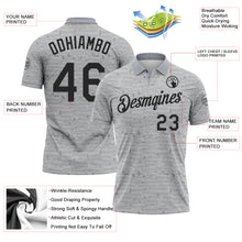 Charger l'image dans la galerie, Custom Gray-Black Distressed Fragment Brush Stroke Performance Polo Shirt
