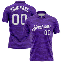 Загрузить изображение в средство просмотра галереи, Custom Purple-White Distressed Fragment Brush Stroke Performance Polo Shirt
