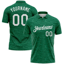 Laden Sie das Bild in den Galerie-Viewer, Custom Kelly Green-White Distressed Fragment Brush Stroke Performance Polo Shirt
