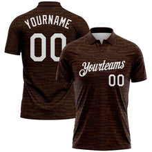 Load image into Gallery viewer, Custom Brown-White Distressed Fragment Brush Stroke Performance Polo Shirt
